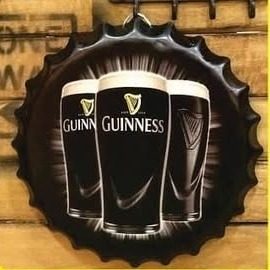 Tapa decorativa Guinness (tres pintas)