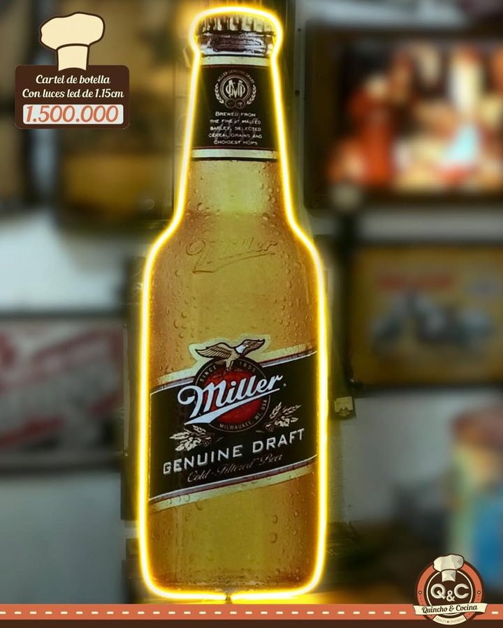 Neón Botella Miller Genuine Draft