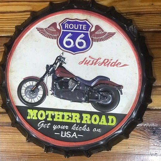 Tapa decorativa Route 66 Mother Road (moto)