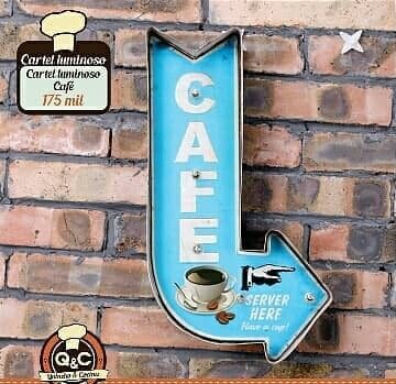 Cartel luminoso Café – Flecha celeste – foto 2