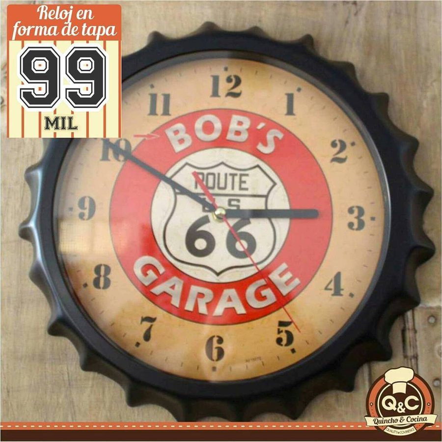 Tapa decorativa reloj Bob's Garage – Route 66