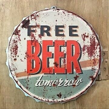 Tapa decorativa Free Beer Tomorrow