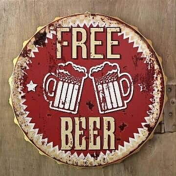 Tapa decorativa Free Beer (dos jarras)