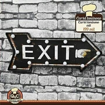 Neón Exit (flecha negra)