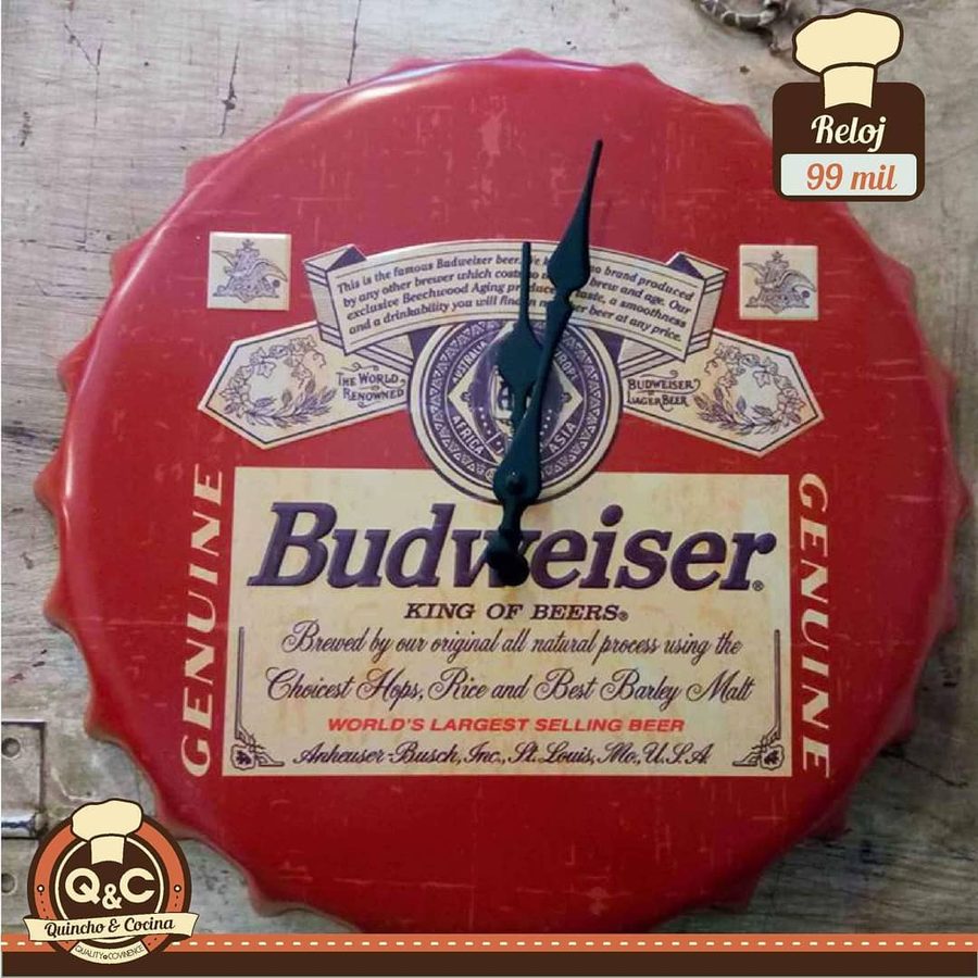 Tapa decorativa reloj Budweiser (etiqueta roja)