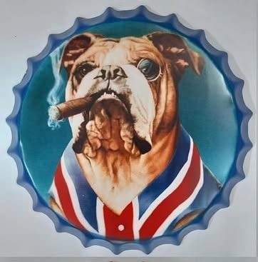Tapa decorativa Bulldog con habano – foto 2