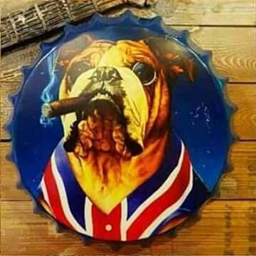 Tapa decorativa Bulldog con habano