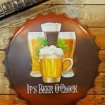 Tapa decorativa It's Beer O'Clock