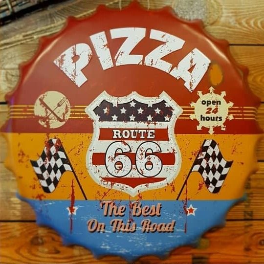 Tapa decorativa Pizza Route 66