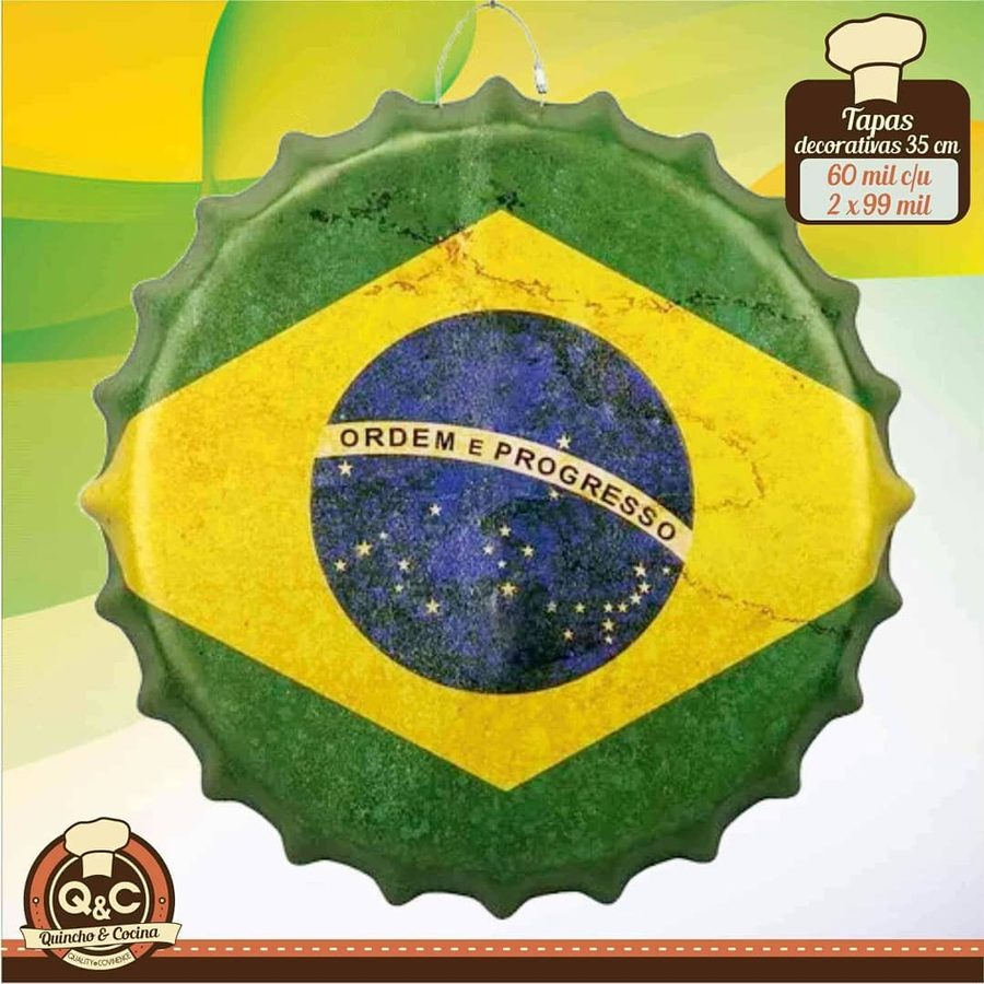 Tapa decorativa Bandera de Brasil