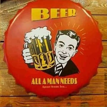 Tapa decorativa Beer – All a Man Needs – foto 2