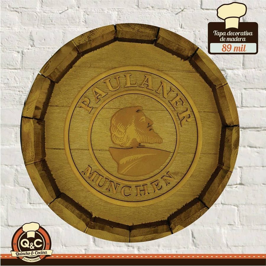 Tapa decorativa Paulaner München (madera)