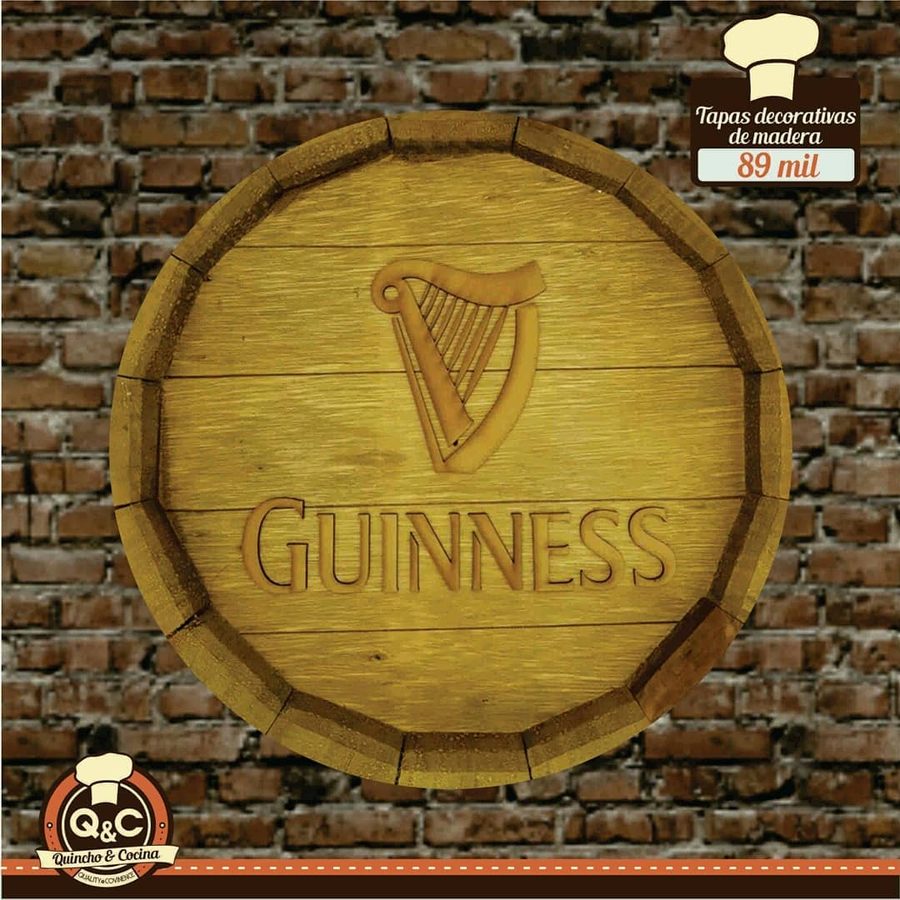 Tapa decorativa Guinness (madera)