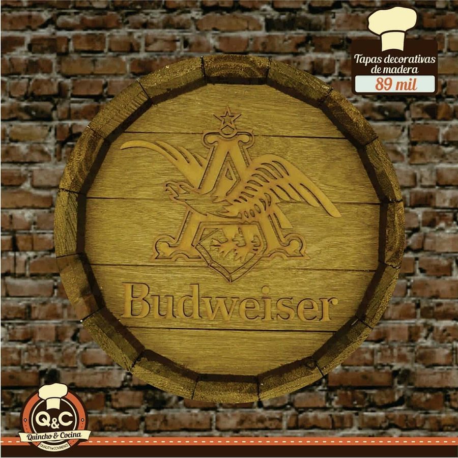 Tapa decorativa Budweiser (madera)