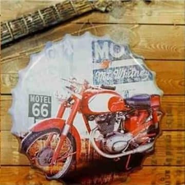 Tapa decorativa Motel 66 (moto roja) – foto 2