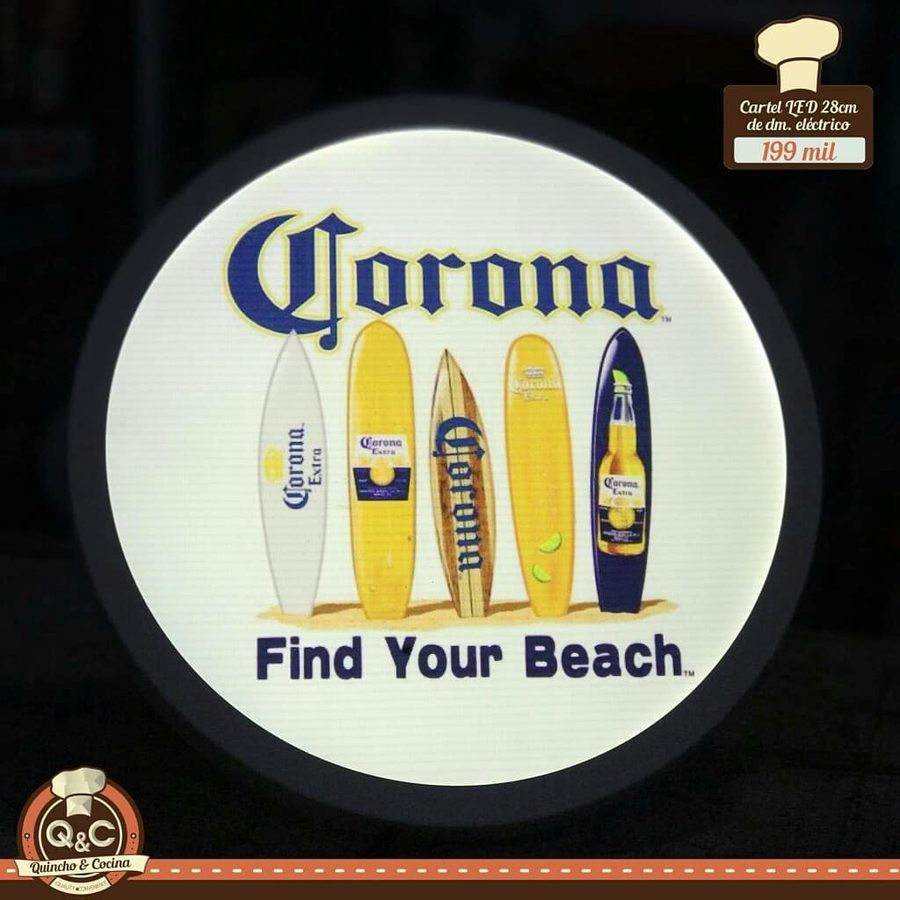 Neón Corona Find Your Beach