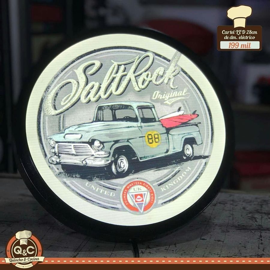 Cartel LED Salt Rock – Camioneta clásica