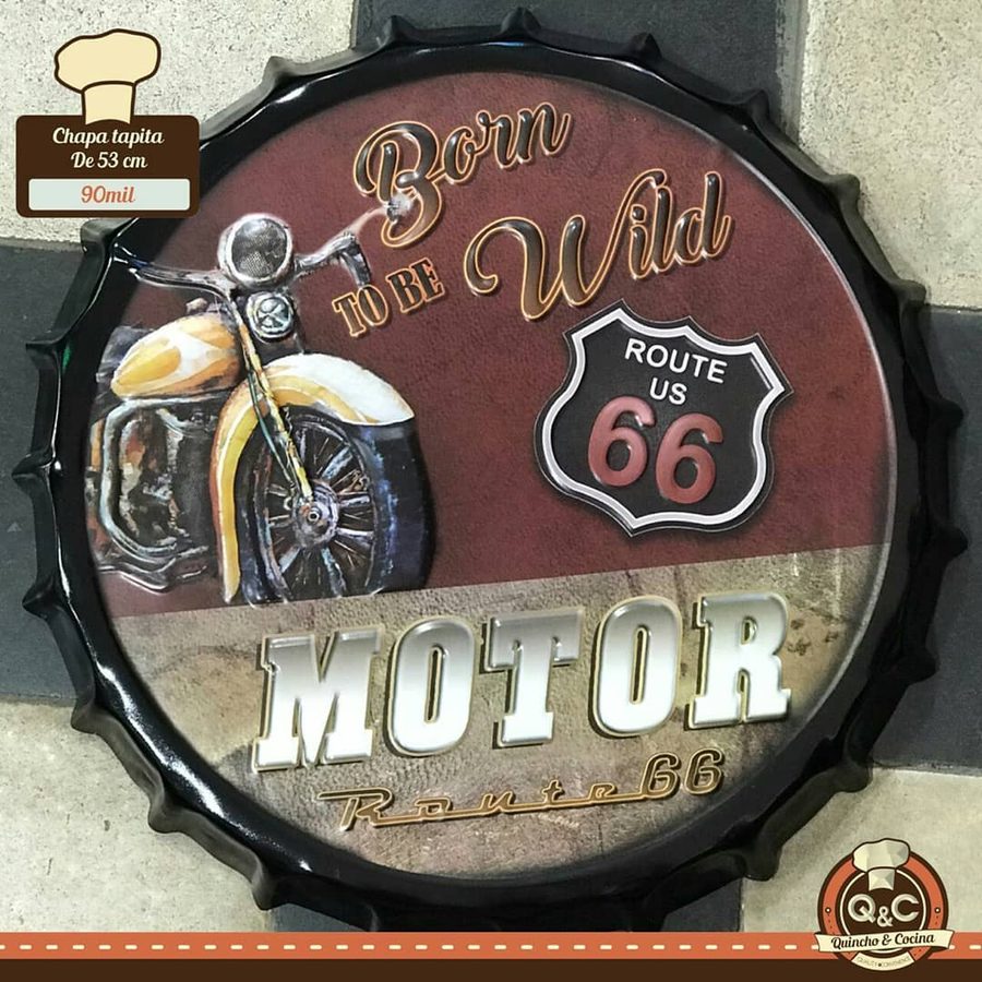 Tapa decorativa Born to Be Wild – Route 66 Motor