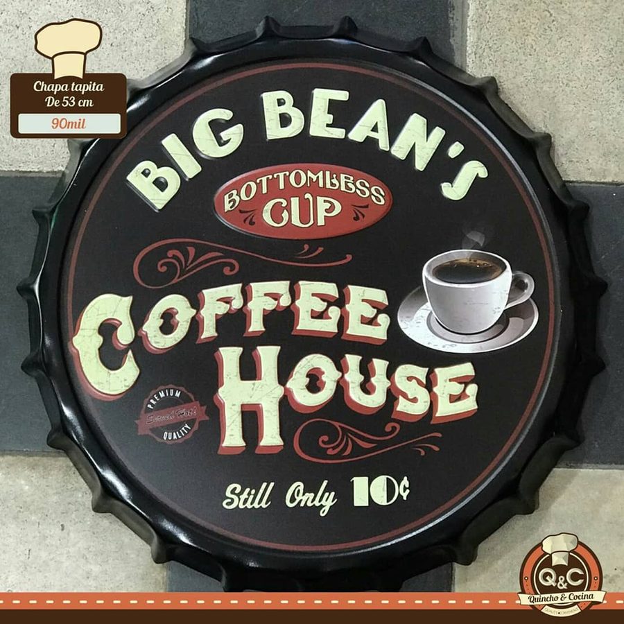Tapa decorativa Big Bean's Coffee House