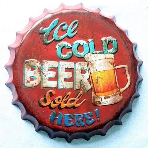 Tapa decorativa Ice Cold Beer Sold Here – foto 2