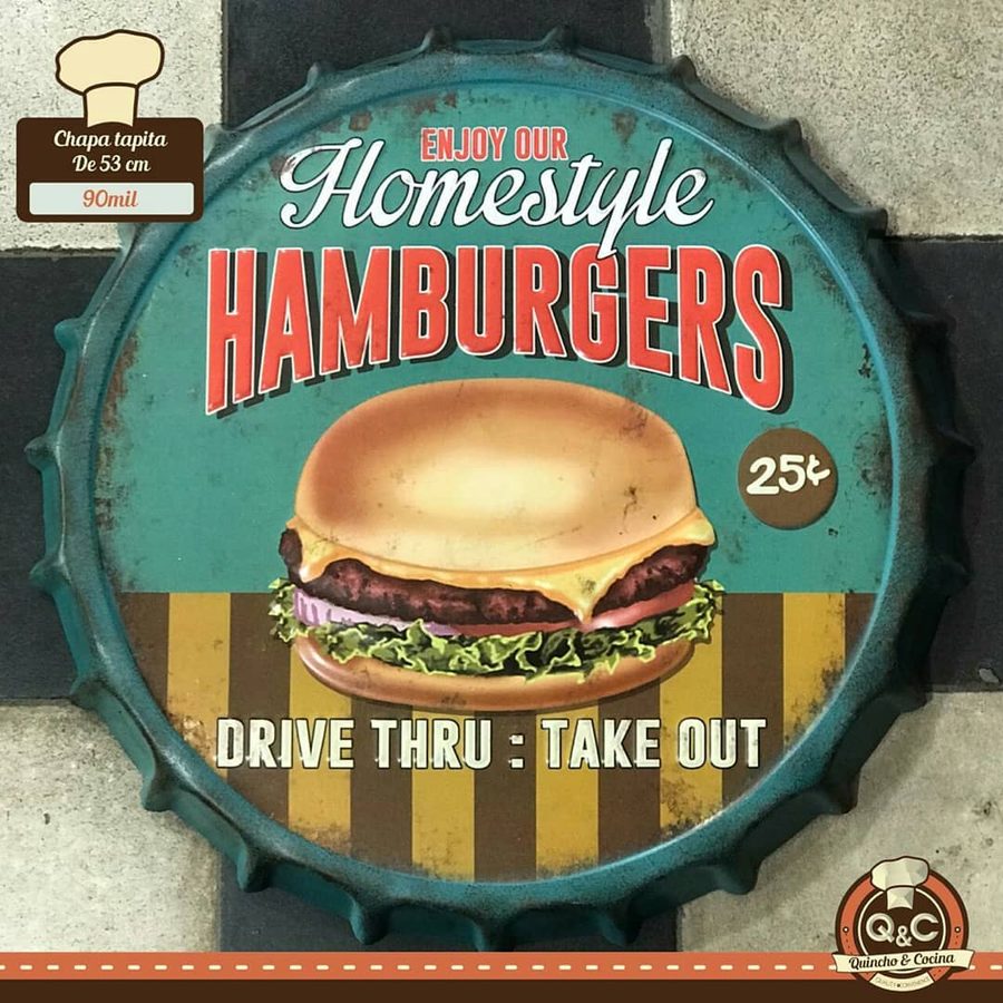 Tapa decorativa Homestyle Hamburgers – Drive Thru