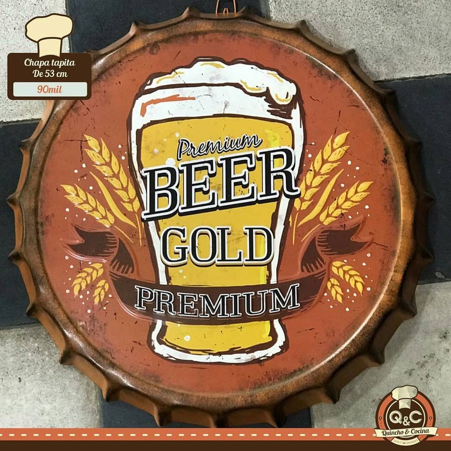 Tapa decorativa Premium Beer Gold