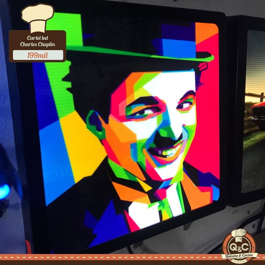 Neón Charles Chaplin pop art