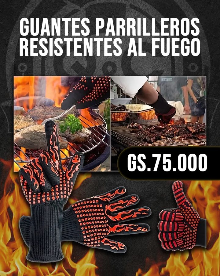 Guantes parrilleros resistentes al fuego