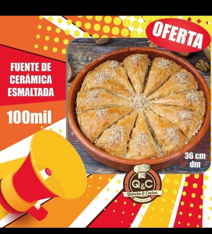 Fuente de cerámica esmaltada