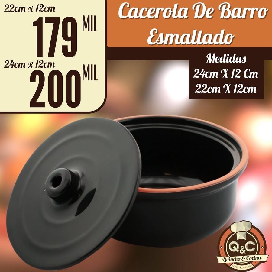 Cacerola de barro esmaltado negra – foto 3