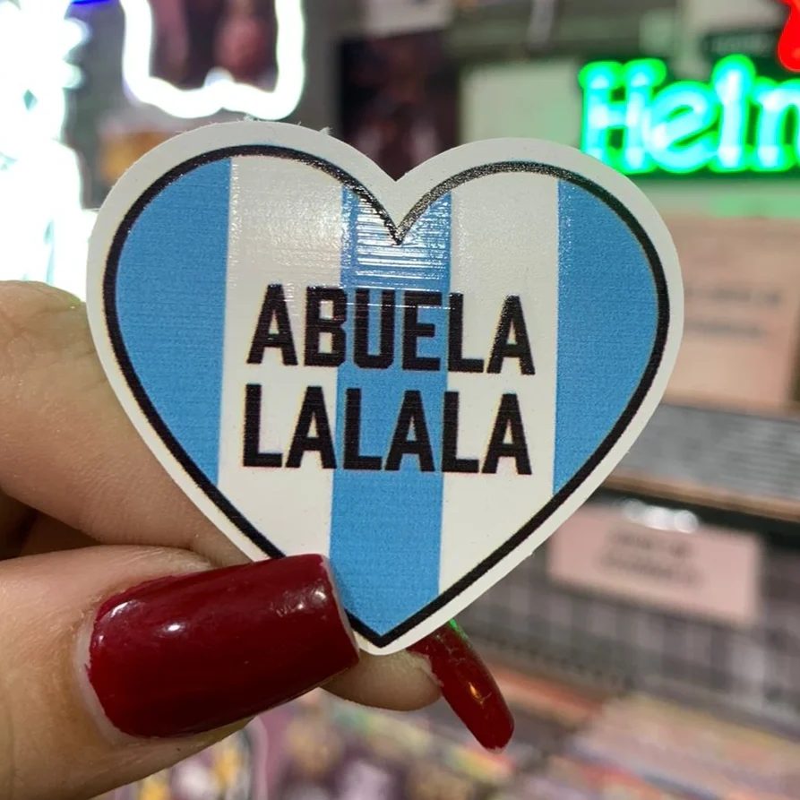 Abuela lalala corazón celeste y blanco