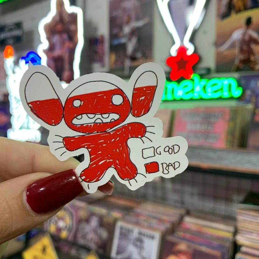Stitch dibujo rojo Good/Bad