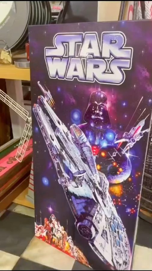 Cuadro Star Wars Darth Vader y Halcón Milenario