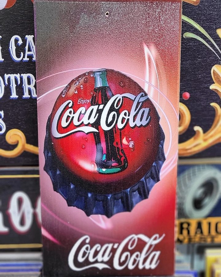 Cuadro Coca-Cola tapa con botella