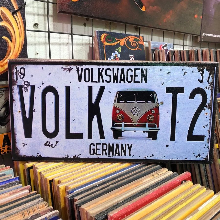 Chapa decorativa Patente Volkswagen VOLK T2 Kombi