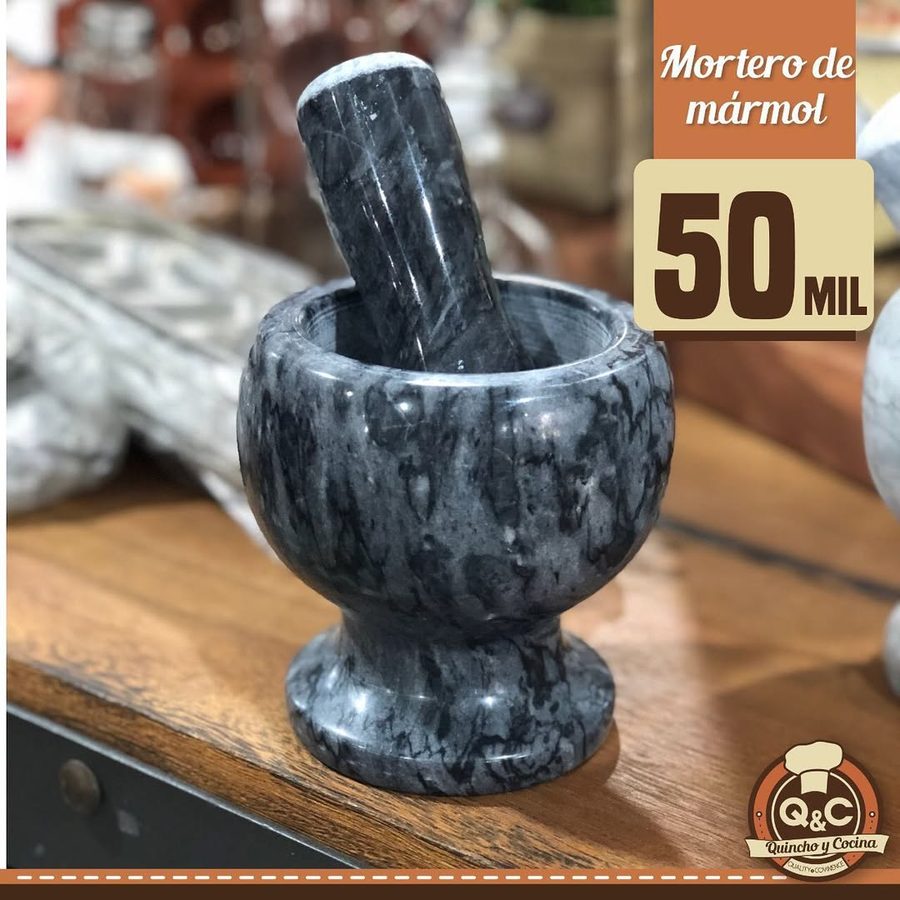 Mortero de mármol gris oscuro – foto 2