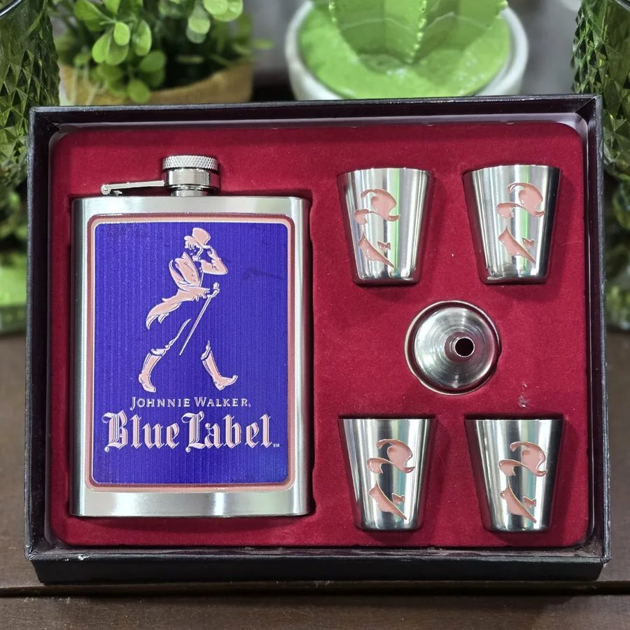Set petaca Johnnie Walker Blue Label con vasitos