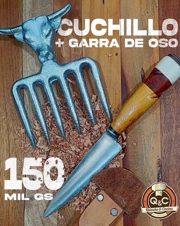 Cuchillo + garra de oso para desmechar