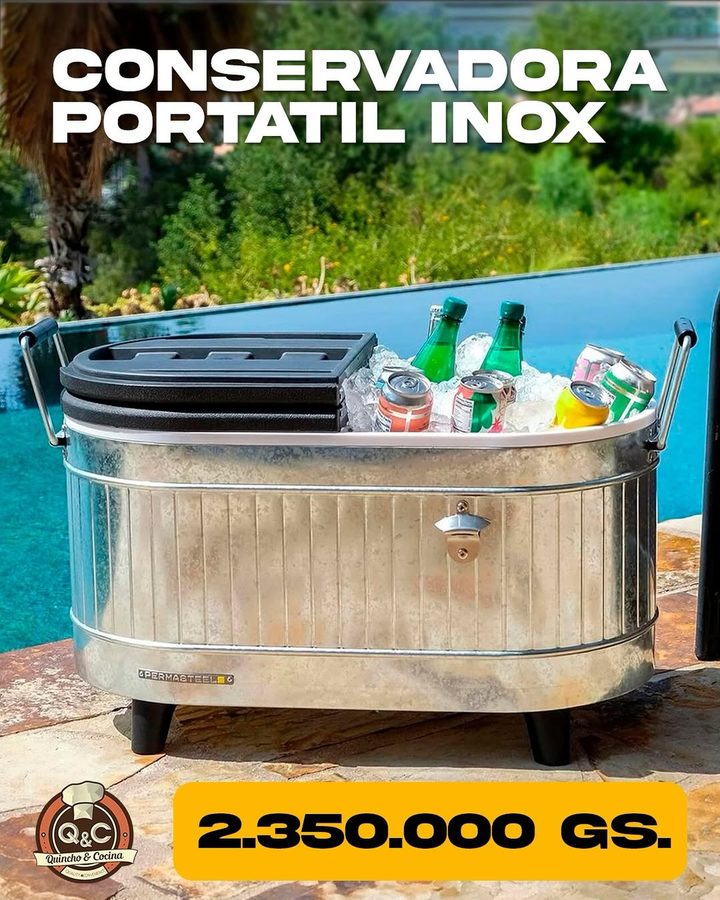 Conservadora portátil de acero inox