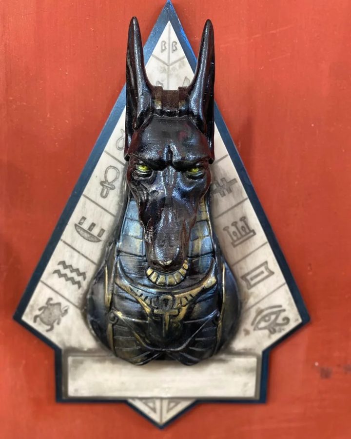 Cuadro Cabeza de Anubis en relieve