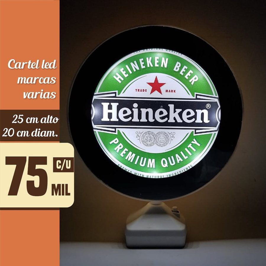 Cartel LED de mesa Heineken