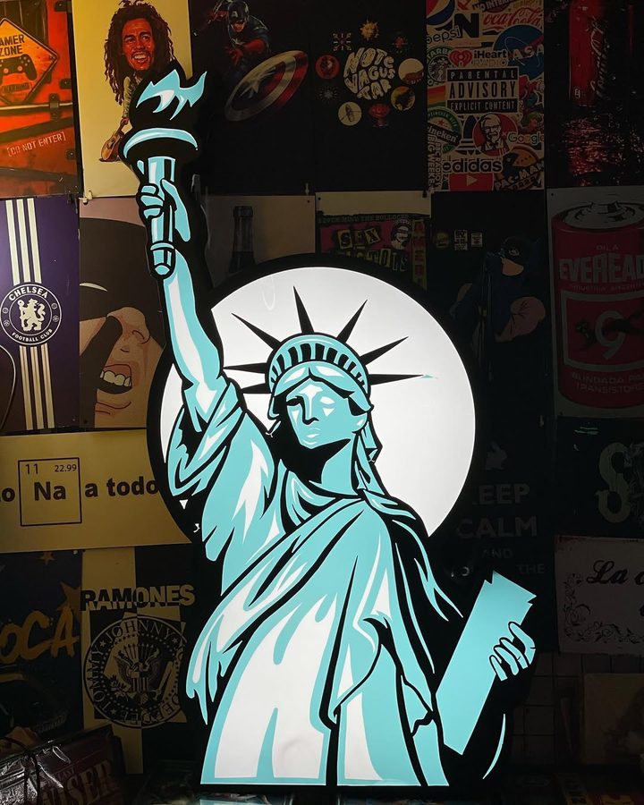 Neón Estatua de la Libertad backlight