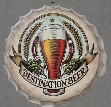 Tapa decorativa Destination Beer (con relieve)