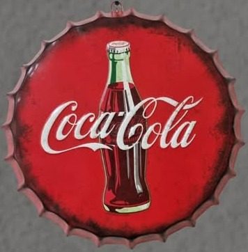 Tapa decorativa Coca-Cola (botella, con relieve)