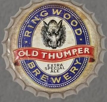 Tapa decorativa Ringwood Old Thumper Brewery (con relieve)