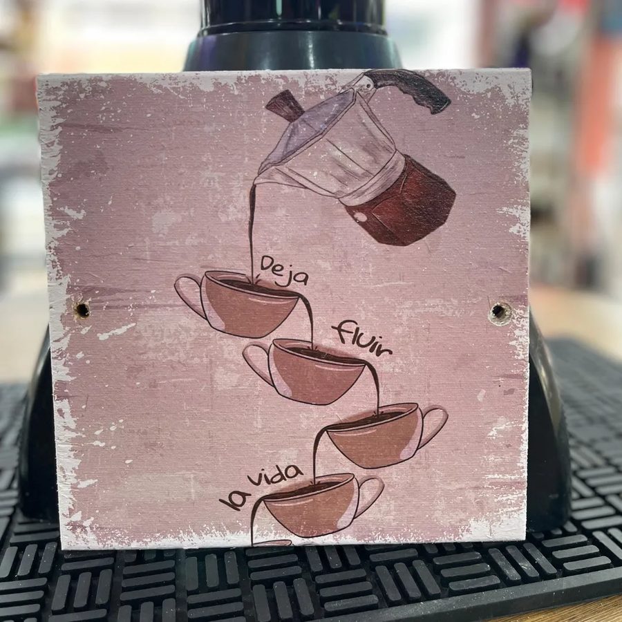 Cuadro Deja fluir la vida tazas