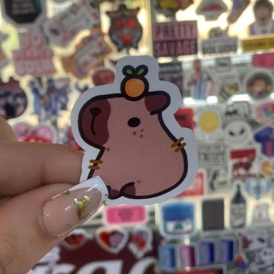 Capibara con mandarina