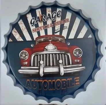 Tapa decorativa Garage Automobile (auto rojo)