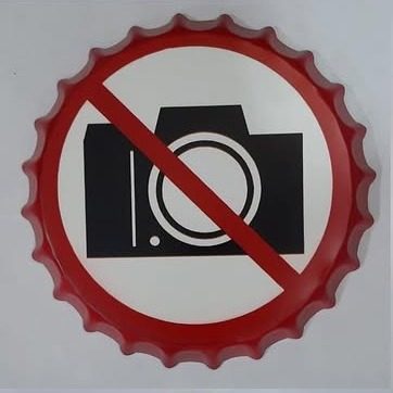 Tapa decorativa Prohibido sacar fotos (cámara tachada)