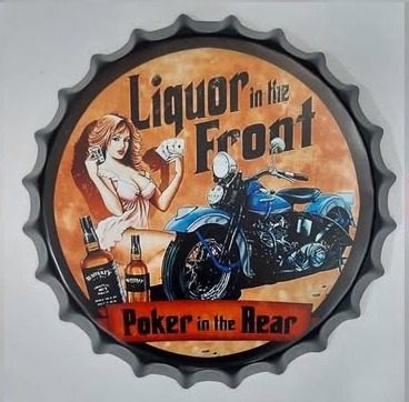 Tapa decorativa Liquor in the Front, Poker in the Rear